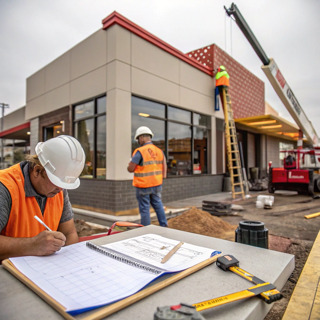 Fast food restaurant under construction