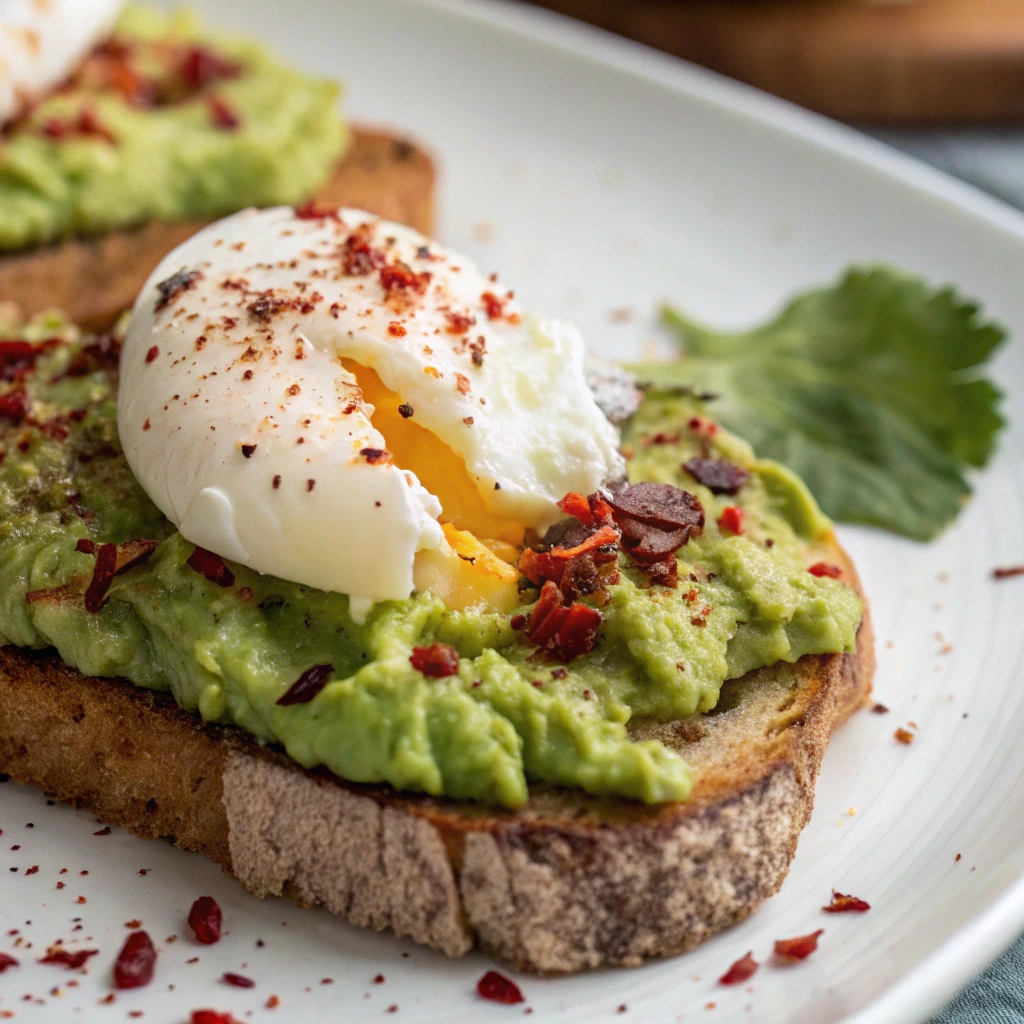 Kylie Jenner’s Avocado Toast with Egg and Chili Flakes